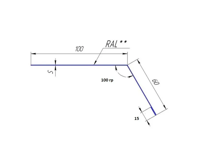Карнизная планка 2000 мм PE RAL 7024