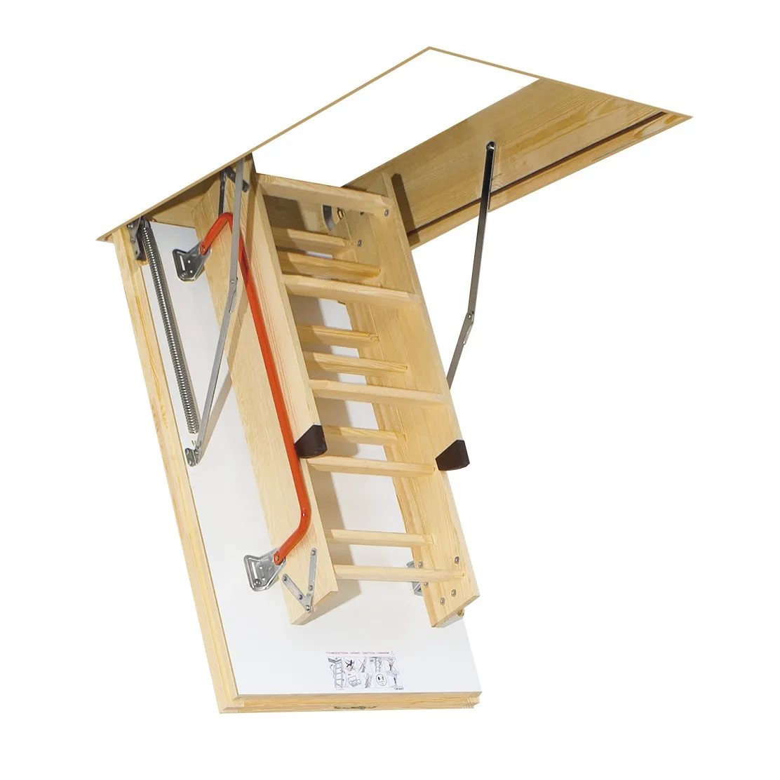 Лестница чердачная деревянная LTK Thermo Fakro, 60х120х280 см