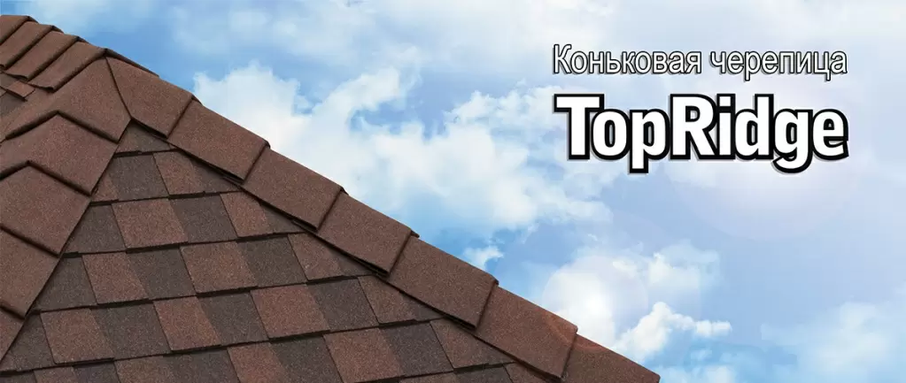 Коньковая черепица TOP RIDGE светло-серый упак. 6 пог.м (1/30) Katepal