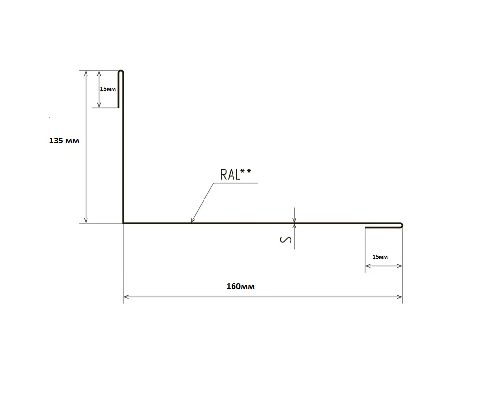 Пристенная планка 2000 мм Zn