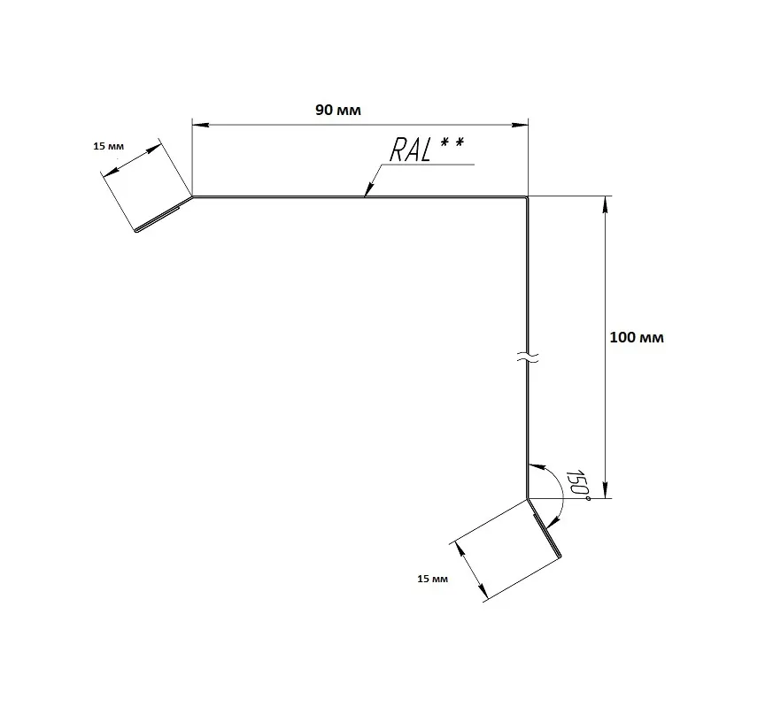 Торцевая планка 2000 мм Zn