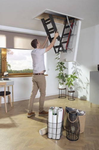 Лестница металлическая складная Fakro LMT 80х120х280 см